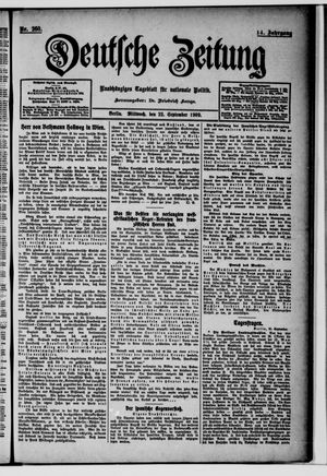 Deutsche Zeitung vom 22.09.1909