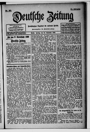 Deutsche Zeitung vom 24.09.1909