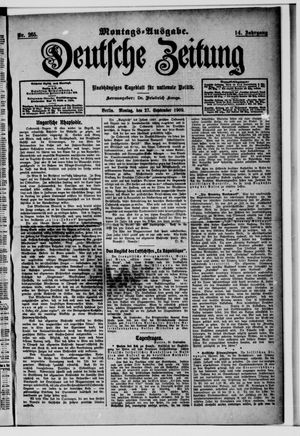 Deutsche Zeitung vom 27.09.1909