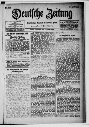 Deutsche Zeitung vom 02.10.1909