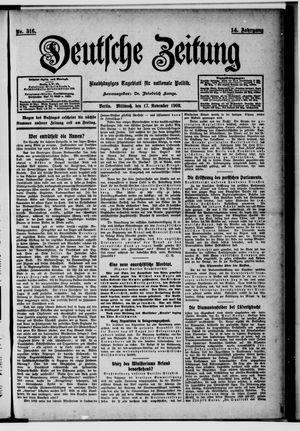 Deutsche Zeitung vom 17.11.1909
