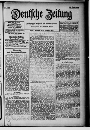 Deutsche Zeitung vom 01.12.1909