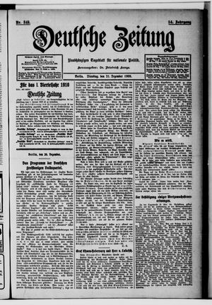 Deutsche Zeitung vom 21.12.1909