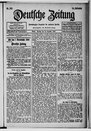 Deutsche Zeitung vom 24.12.1909