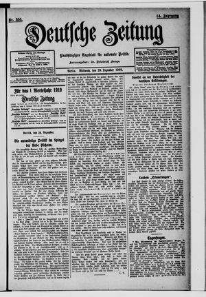 Deutsche Zeitung vom 29.12.1909
