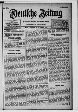 Deutsche Zeitung vom 30.12.1909