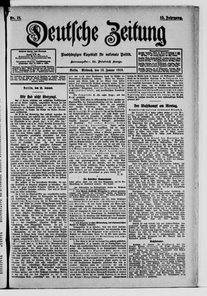 Deutsche Zeitung vom 19.01.1910