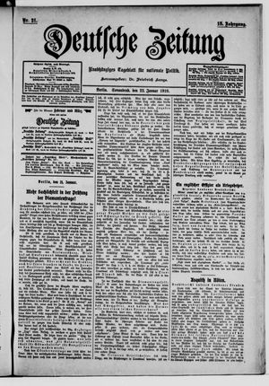 Deutsche Zeitung on Jan 22, 1910