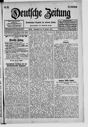 Deutsche Zeitung vom 29.01.1910