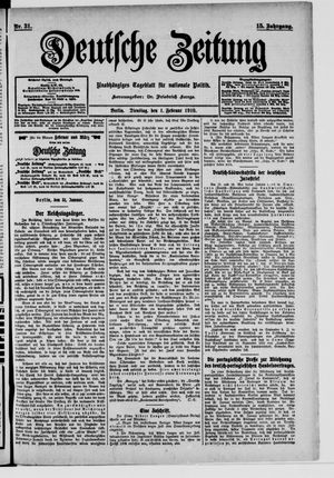 Deutsche Zeitung vom 01.02.1910