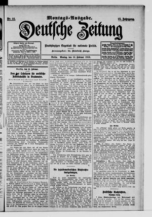 Deutsche Zeitung on Feb 14, 1910