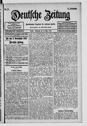 Deutsche Zeitung vom 16.03.1910