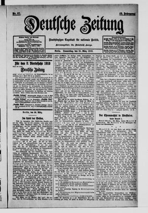Deutsche Zeitung vom 31.03.1910
