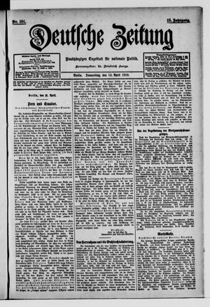 Deutsche Zeitung on Apr 14, 1910