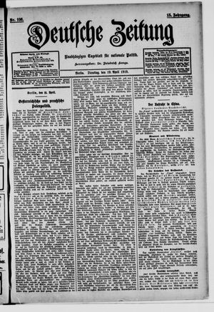 Deutsche Zeitung on Apr 19, 1910