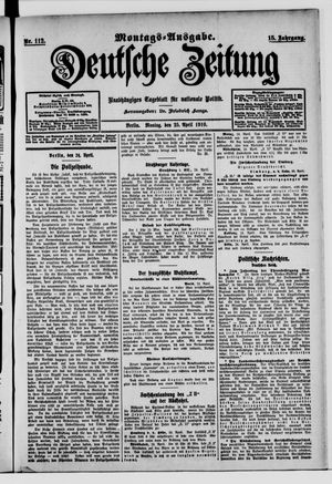 Deutsche Zeitung on Apr 25, 1910