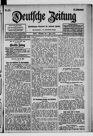 Deutsche Zeitung vom 01.06.1910