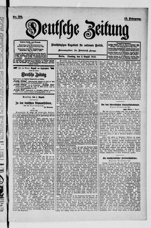 Deutsche Zeitung vom 02.08.1910