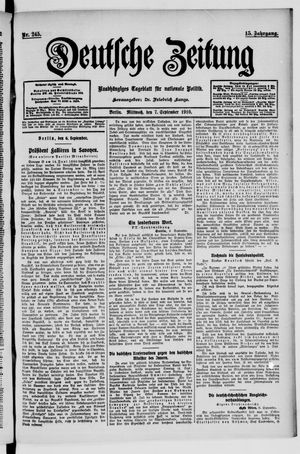 Deutsche Zeitung vom 07.09.1910