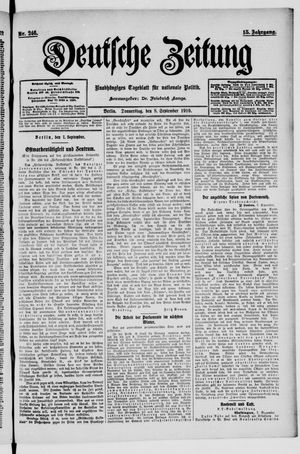 Deutsche Zeitung vom 08.09.1910