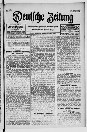 Deutsche Zeitung vom 10.09.1910