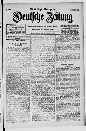 Deutsche Zeitung vom 12.09.1910