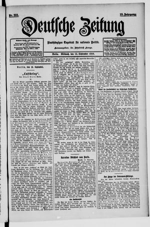 Deutsche Zeitung vom 14.09.1910