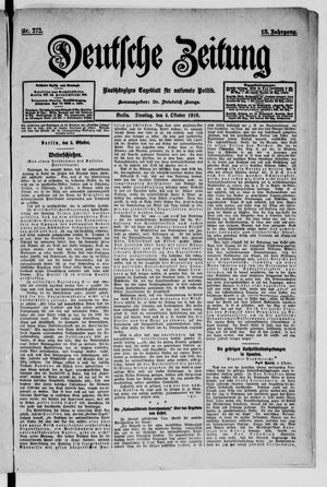Deutsche Zeitung vom 04.10.1910