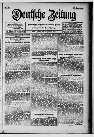 Deutsche Zeitung on Feb 10, 1911