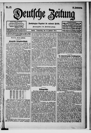 Deutsche Zeitung vom 16.02.1911