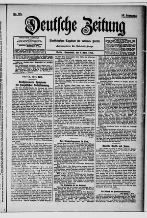 Deutsche Zeitung on Apr 8, 1911