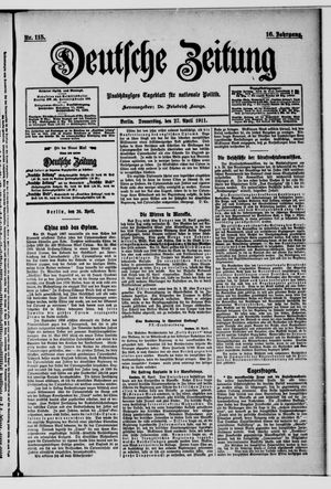 Deutsche Zeitung vom 27.04.1911