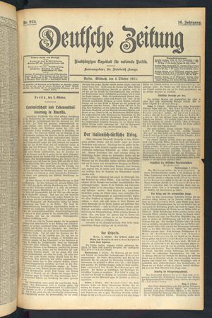 Deutsche Zeitung vom 04.10.1911