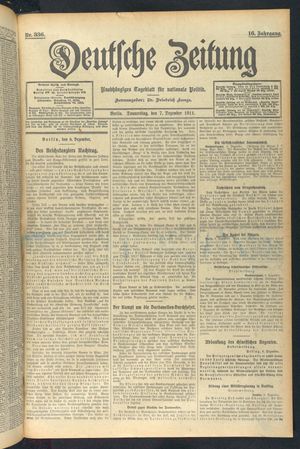 Deutsche Zeitung on Dec 7, 1911