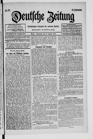 Deutsche Zeitung on Jan 13, 1912