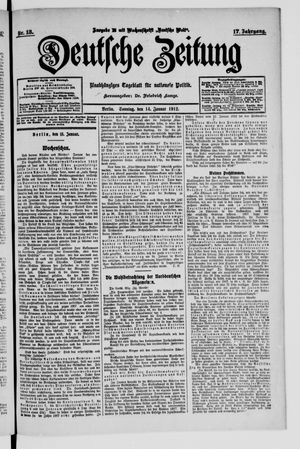 Deutsche Zeitung on Jan 14, 1912