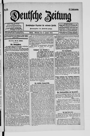 Deutsche Zeitung on Jan 17, 1912
