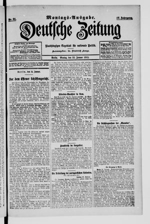 Deutsche Zeitung on Jan 22, 1912