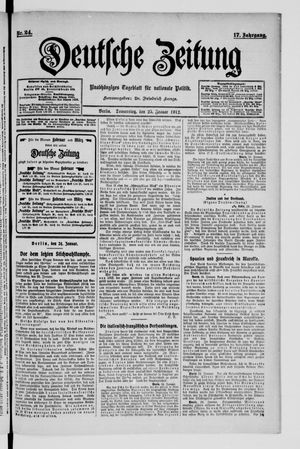 Deutsche Zeitung on Jan 25, 1912