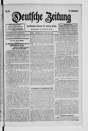 Deutsche Zeitung on Feb 14, 1912