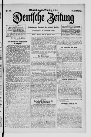 Deutsche Zeitung on Feb 26, 1912
