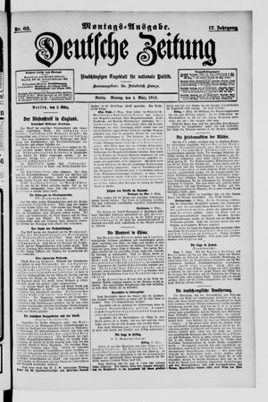 Deutsche Zeitung on Mar 4, 1912