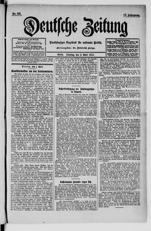 Deutsche Zeitung on Apr 2, 1912