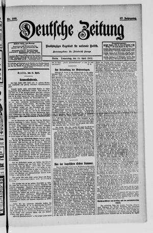 Deutsche Zeitung vom 18.04.1912