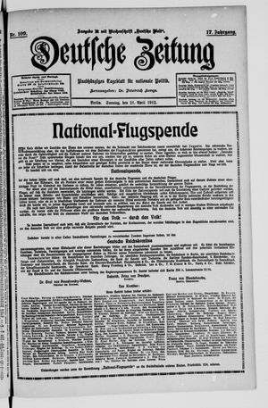 Deutsche Zeitung vom 21.04.1912