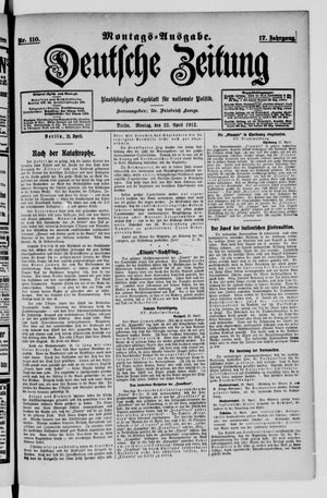 Deutsche Zeitung vom 22.04.1912