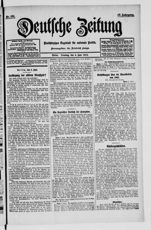 Deutsche Zeitung on Jun 4, 1912