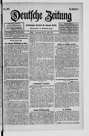 Deutsche Zeitung vom 18.07.1912
