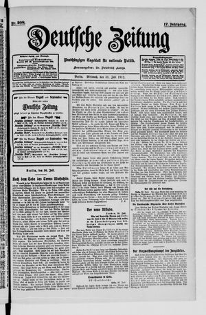Deutsche Zeitung on Jul 31, 1912