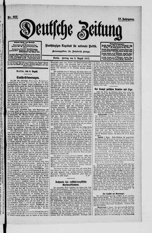 Deutsche Zeitung vom 09.08.1912